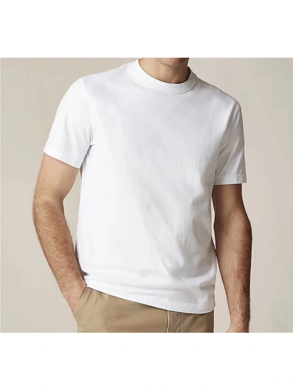 J. Crew Relaxed premium-weight cotton T-shirt White Crewneck Tee